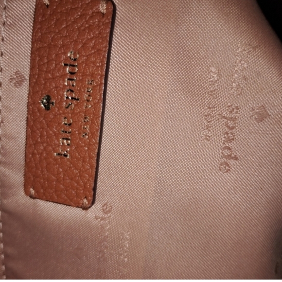 Kate Spade Gingerbread Pebbled Leather Shoulder Bag Leila Triple Compartment - Picture 8 of 11